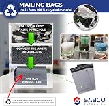 Sabco Grey Mailing Bags 13 x 19 Inch 100 Pack Self Seal Plastic view 2