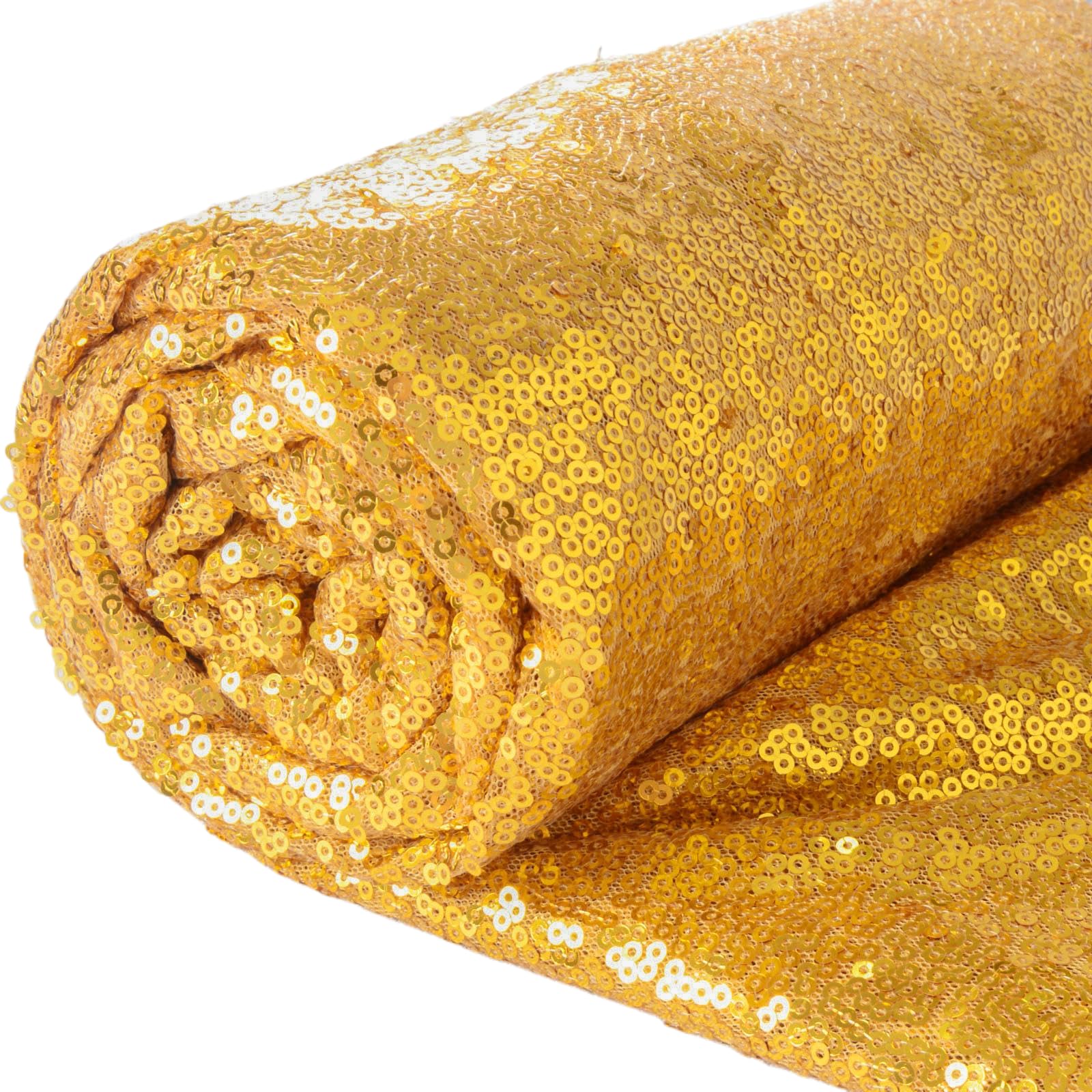ShinyBeauty Gold Sequins Fabric - Sparkly Sequin Photo Booth Backdrop Curtain Fabric & Tablecloth Runner (92 cm)