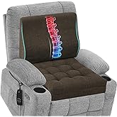 baibu Memory Foam Recliner Cushions with Lumbar Support Pillow Set for Elderly, 20x20x5 Inch Dual-Layer Design Non-Slip Recliner Seat Cushion & Back Support Pillow for Reduce Hip & Lumbar Pain, Brown