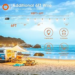 addlon 54FT(48+6) Solar String Lights Outdoor