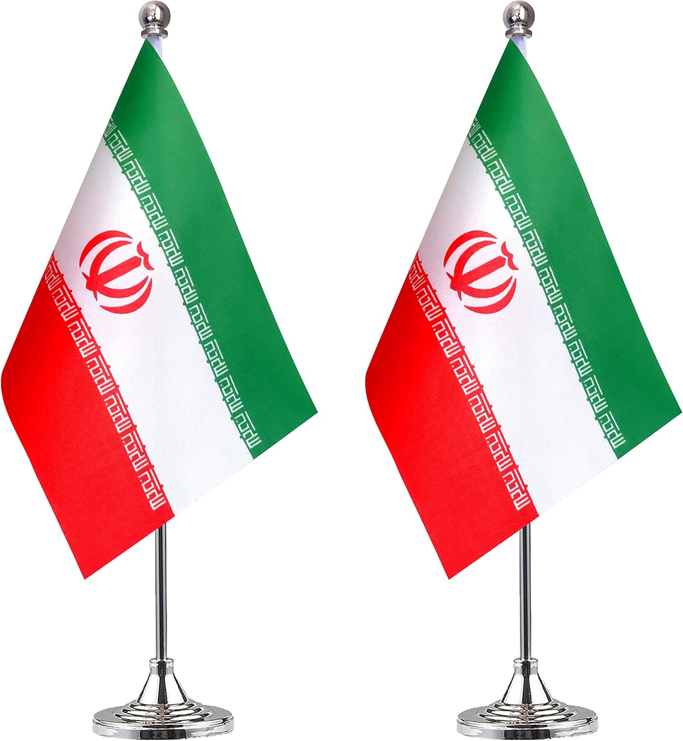 WEITBF Iran Desk Flag Small Mini Iranian Office Table Flag with Stand Base Decorations,2 Pack: Garden & Outdoor