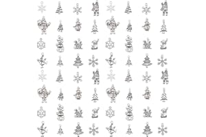 GraceAngie 100 Grams Christmas Charm Pendants Mixed Golden Silvery Metal Charms for DIY Xmas Earring Bracelet Necklace Gifts 