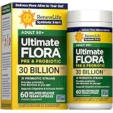 Renew Life Ultimate Flora Adult 50+ Probiotic 30 Billion CFU | 31 Strains | 60 Delayed Release Vegan Capsules | Supports Digestive &amp; Immune Health | Dairy, Soy and Gluten Free Supplement
