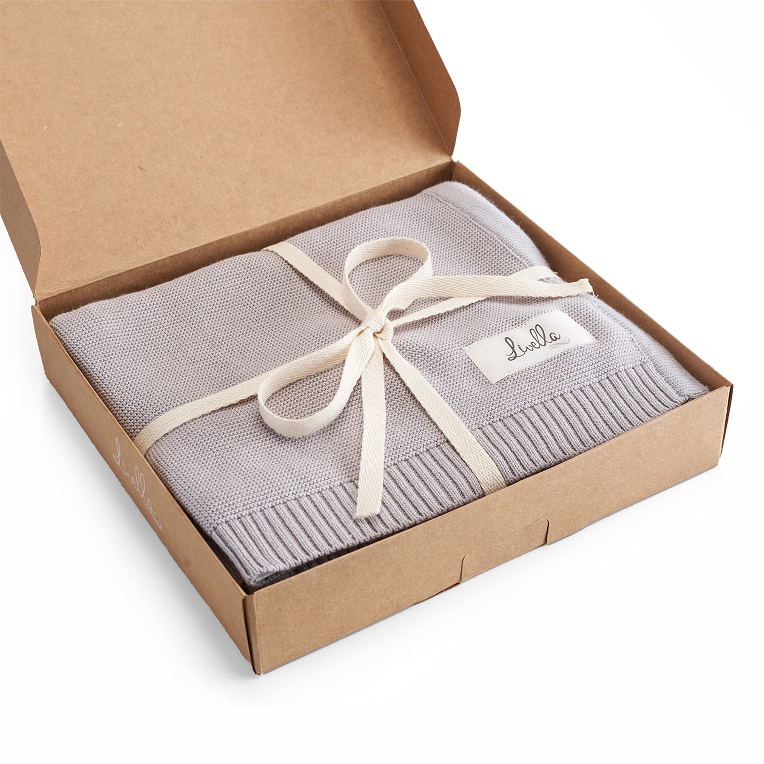 Livella Baby Blanket 100% Organic Cotton, Super Soft and Breathable Knitted Premium Baby Blanket, Ideal for Soft Baby Skin, Material Certified Oeko-TEX Standard 100 and GOTS — image 1