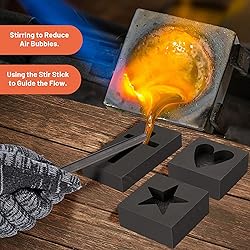 4 Pieces Graphite Ingot Molds,Upgrade Heart Star