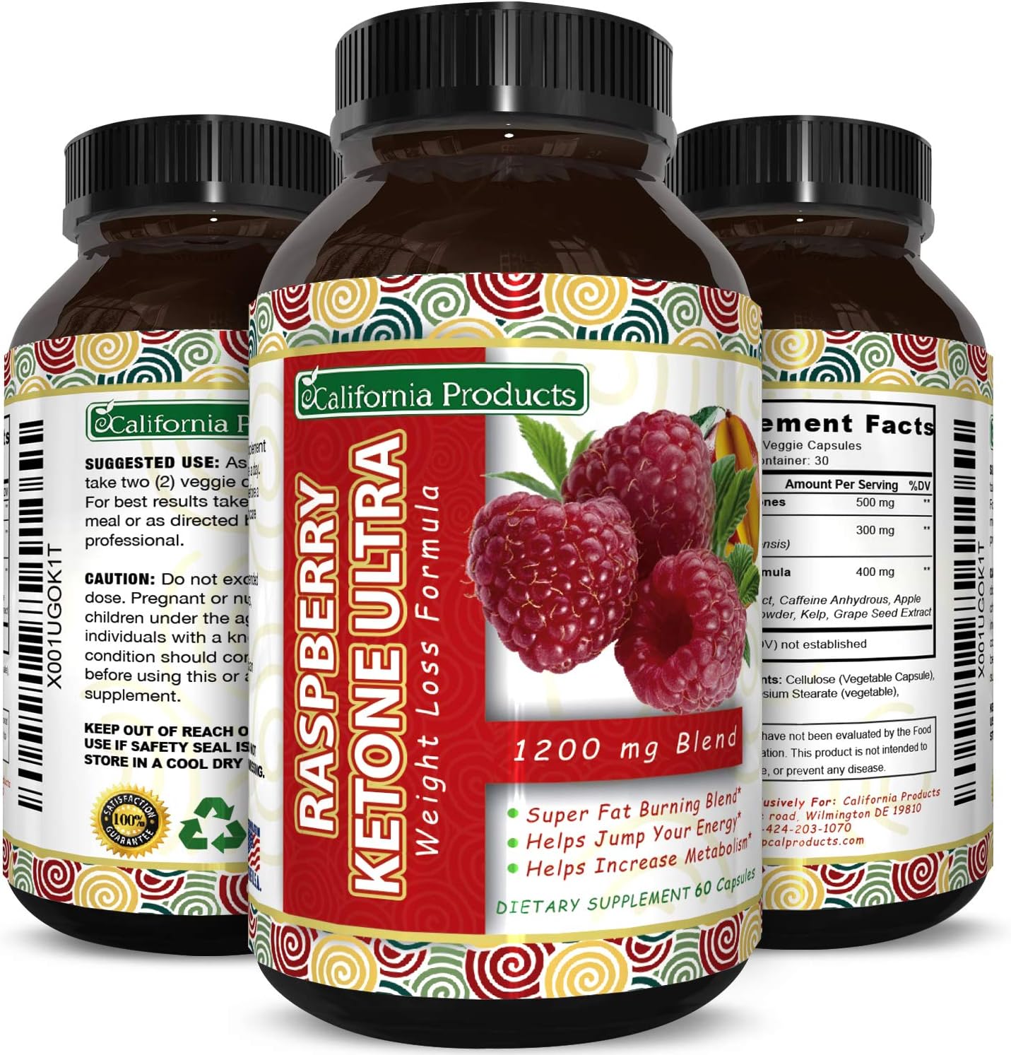 Nature Bound California Products Pure and Natural Raspberry Ketones Boost Metabolism with Immune System Weight Loss Supplements for Men and Women