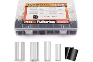 Ruikarhop 140PCS AWG 4 2 1 2/0 6Types Wire Silver Plated Copper Crimp Connector with Heat Shrink Tube