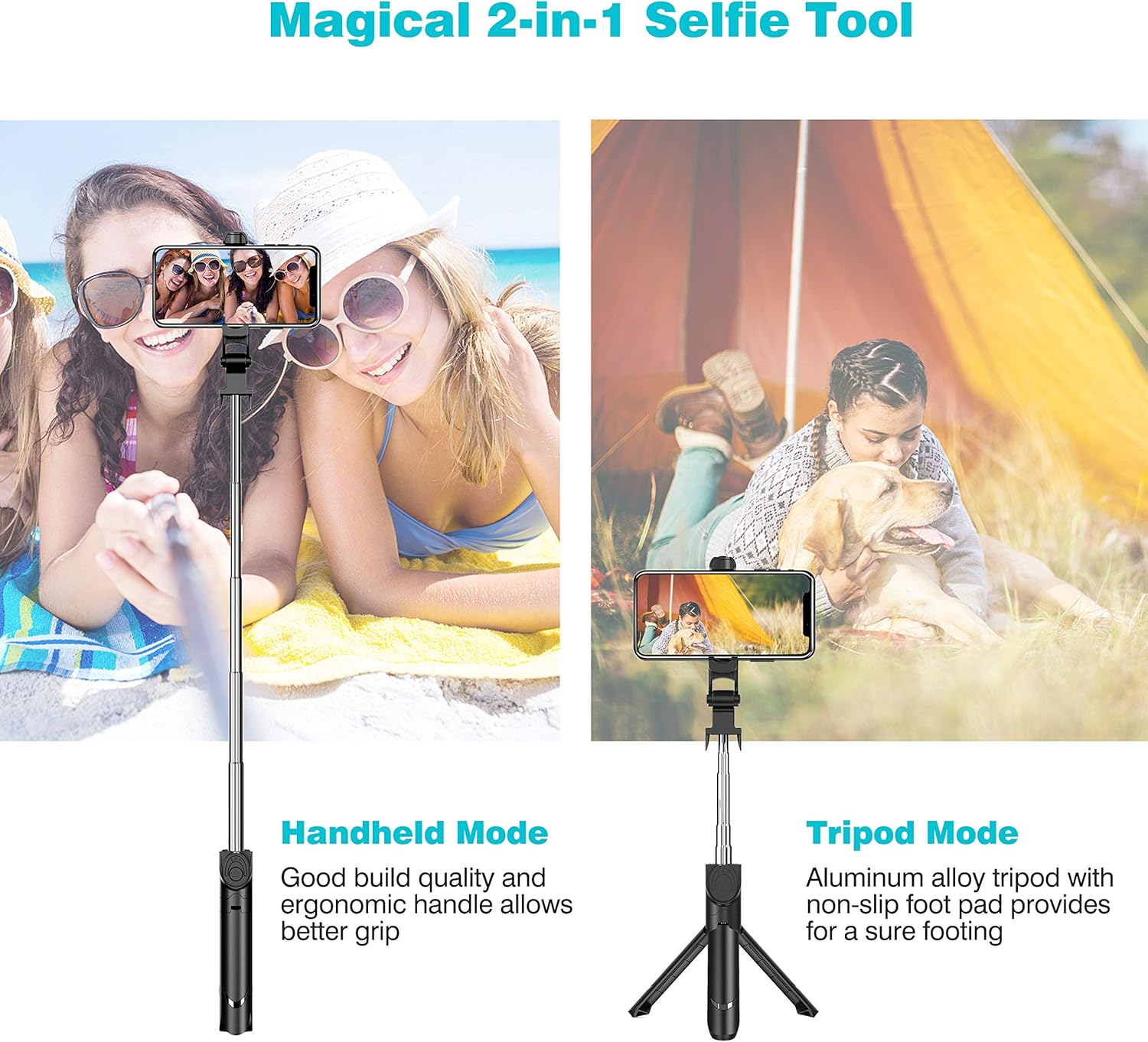 Selfie Stick, Extendable Selfie Stick Tripod with Detachable Wireless Remote and Tripod Stand Selfie Stick for iPhone X/iPhone 8/8 Plus/iPhone 7/7 Plus, Galaxy S9/S9 Plus/S8/S8 Plus/Note8,Huawei,More: Camera & Photo