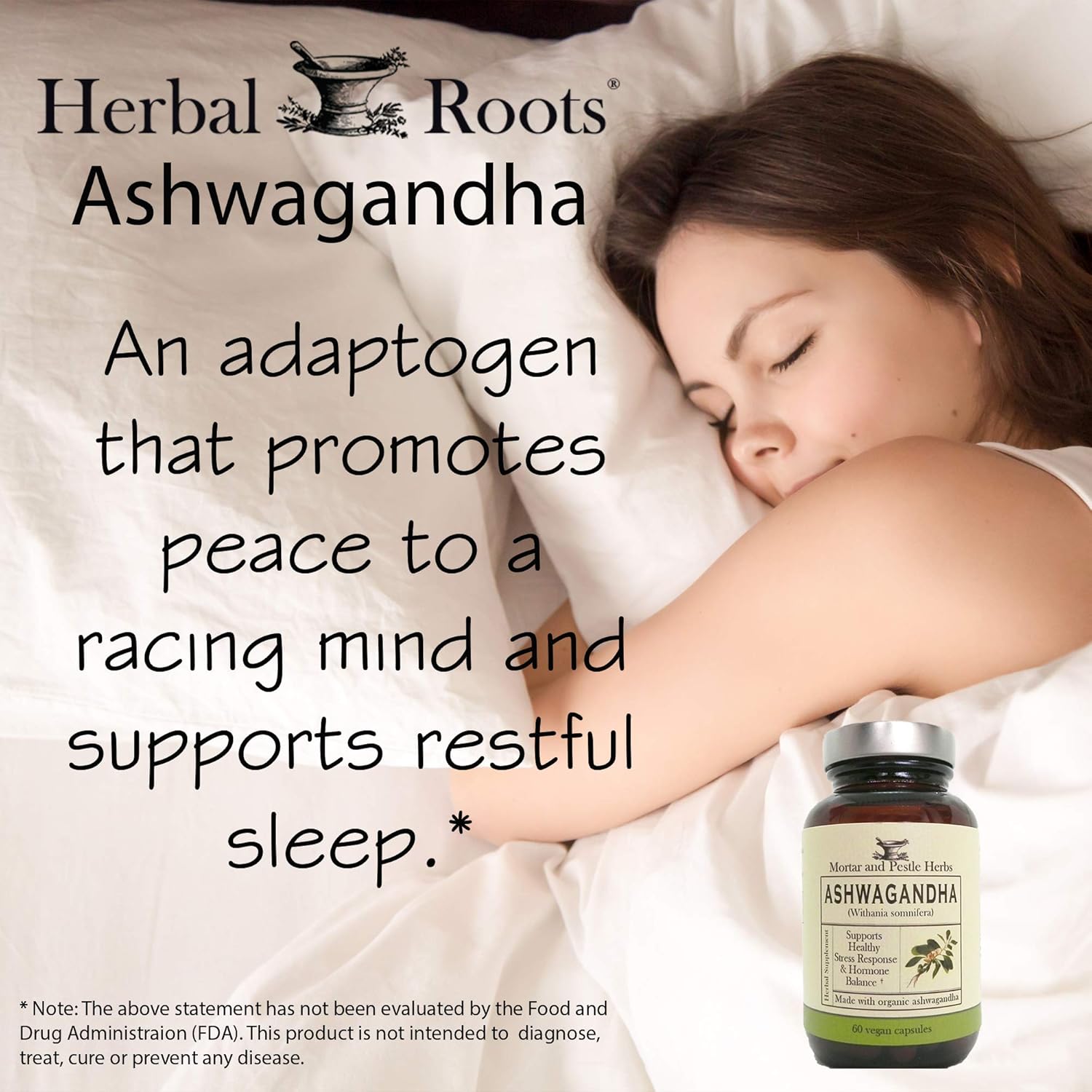 Herbal Roots Ashwagandha Capsules – Extra Strength Pure Organic Ashwagandha Root Powder Extract with BioPerine Black Pepper - 60 Vegan Capsules - Made in USA: Health & Personal Care