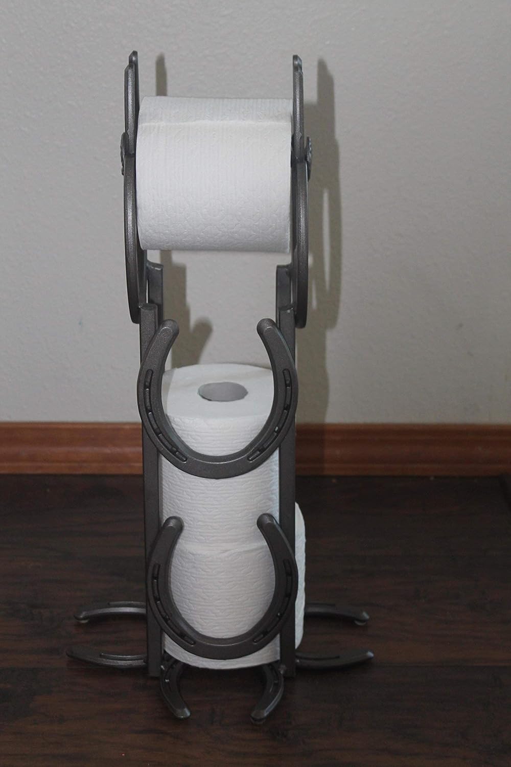 Amazon Com Horseshoe Toilet Paper Holder Standing Holds 2 Rolls Handmade