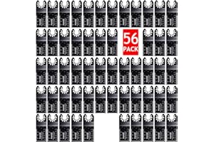 Hanida 56pcs Wood Oscillating Multitool Quick Release Saw Blades Compatible with Fein Multimaster Porter Cable Black & Bosch Decker Dremel Craftsman Ridgid Ryobi Makita Milwaukee Dewalt Rockwell