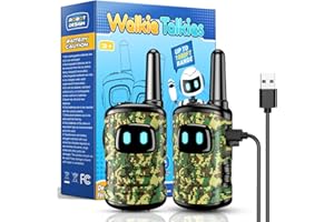 COMEDYFUN Walkie Talkies for Kids Rechargeable: 2 Pack Walkie Talkies for Kids Outdoor Hiking Camping Toys for 3 4 5 6 7 8 9 10 Year Old Boy Birthday Gifts Age 3-6 Year Old Boys Gift Ideas