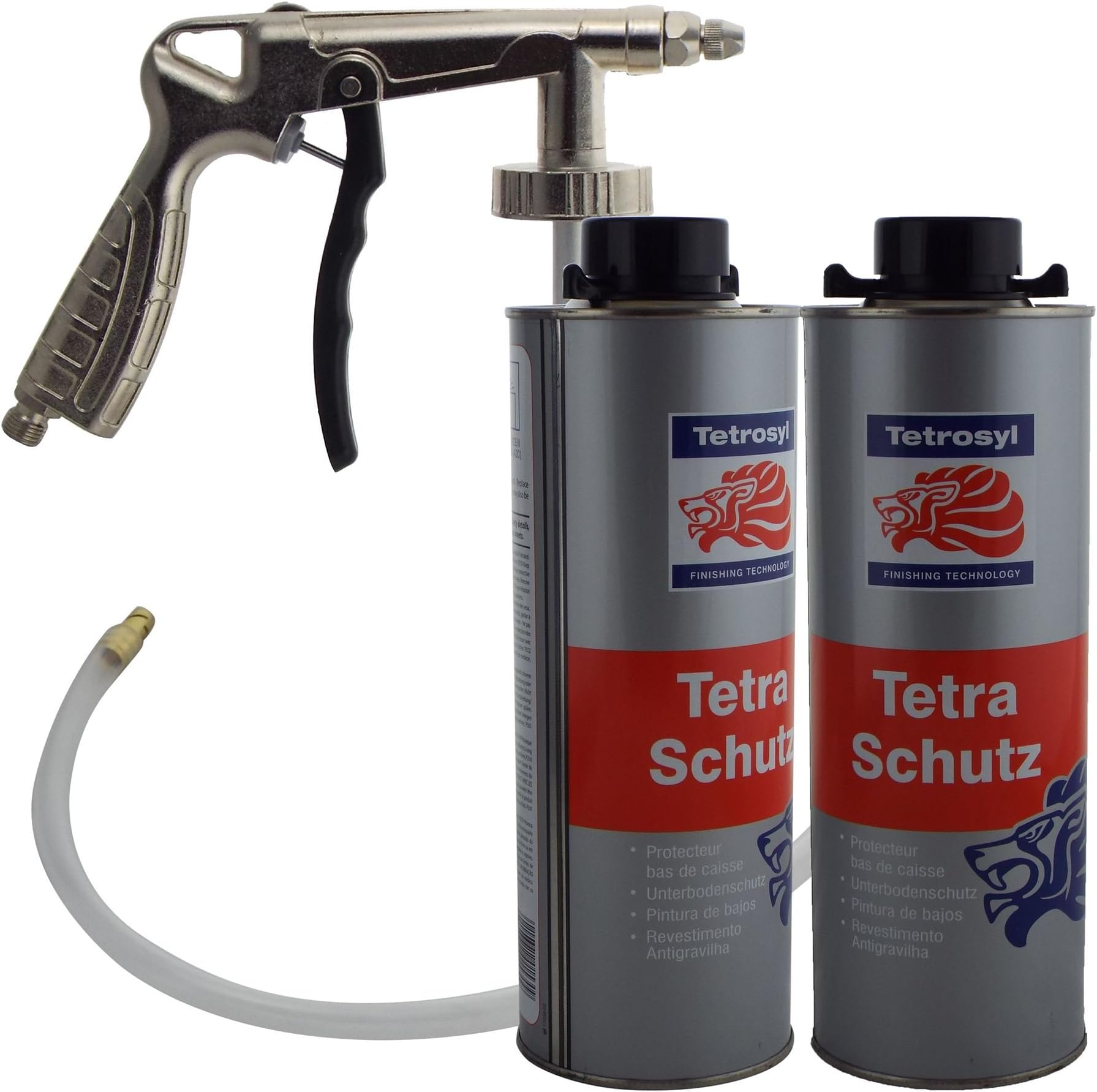 Tetrosyl Tetraschutz Schutz Paint 2 x 1 Litre Bottles + Air Application Gun Underseal/Underbody/Schutz Protection Can be applied Smooth or Textured Protect your chasis from Rust/Stone Chips
