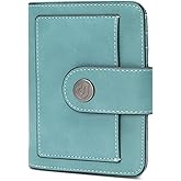 Dorefala Small Wallet for Women RFID Blocking Card Holder Bifold Compact with ID Window, Outside Card Slot & Zipper Coin Pocket (Purist Blue)