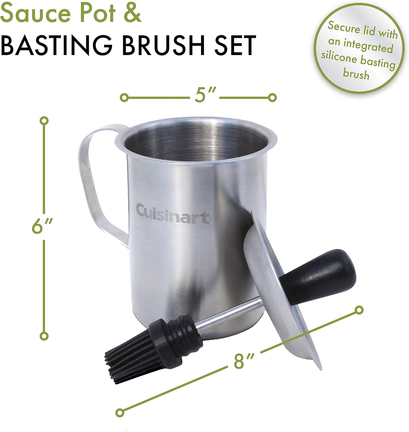 Cuisinart CBP-116 Sauce Pot and Basting Brush Set : Grill Brush : Garden & Outdoor