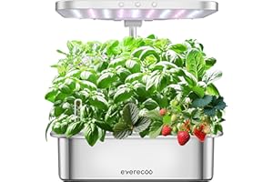 EVERECOO Stainless Steel Hydroponics Growing System Kits, Controlled Smart Indoor Garden with LED Grow Light Full Spectrum, 15 Pods Plant Germination Kit, with Quiet Pump,for Vegetables Herbs,Gardening Gifts