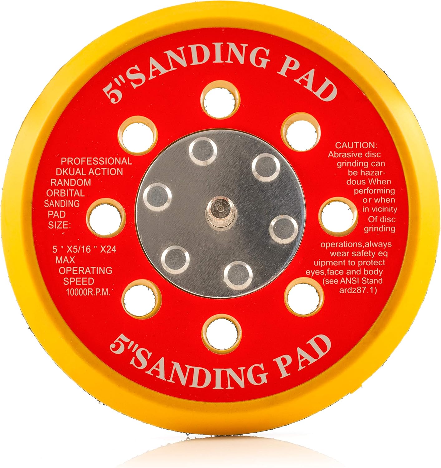 5'' (125mm) Hook and Loop Sanding Pad, Dual Action Random Orbital Sanding Pad (8 Hole) Amazon