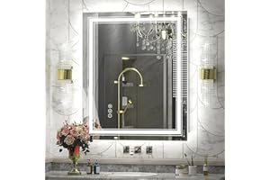 GOLOMO 32x36 inch LED Mirror for Bathroom, Dimmable Illuminated Vanity Mirror with Lights, Anti-Fog, Backlit and Front Lights, Shatter-Proof, ETL Listed (Horizontal/Vertical)