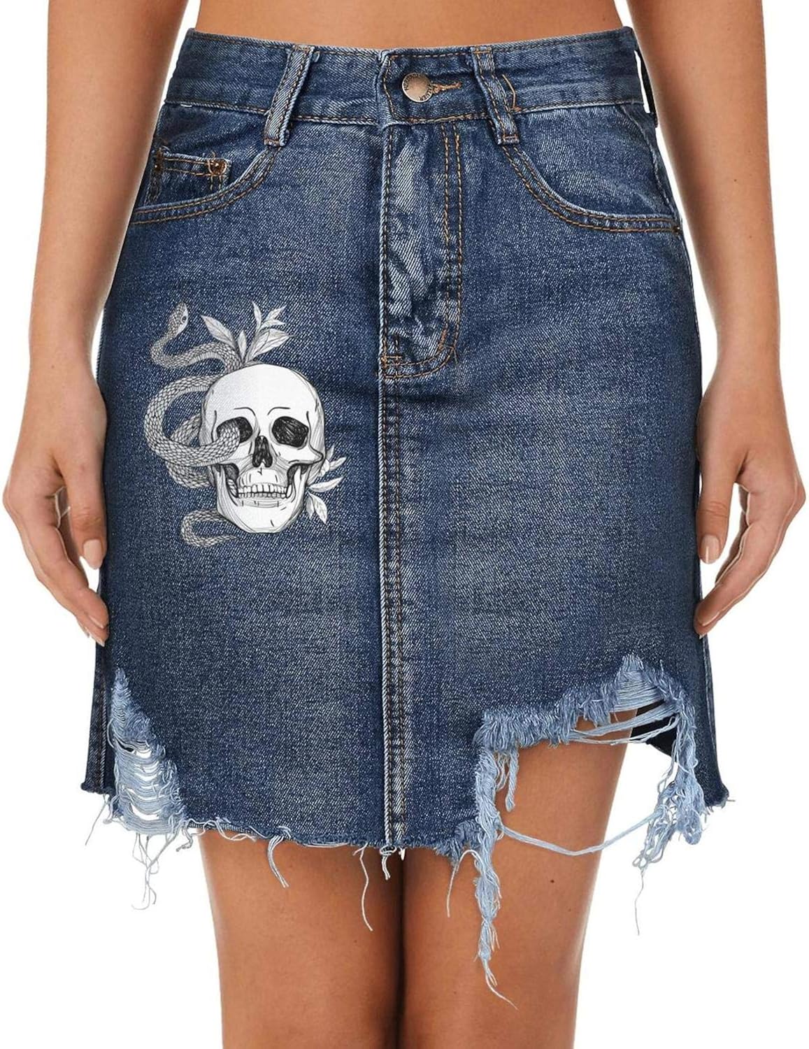 denim snake skirt