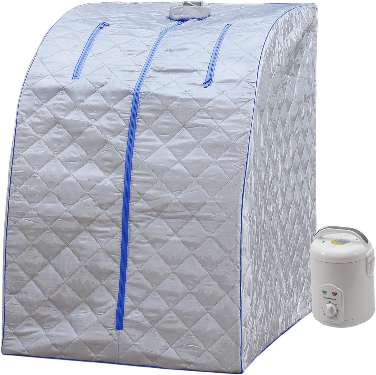 DURHERM Portable Personal Folding Therapeutic SPA Home Steam Sauna Weight Loss Slimming Detox (Blue Outline)