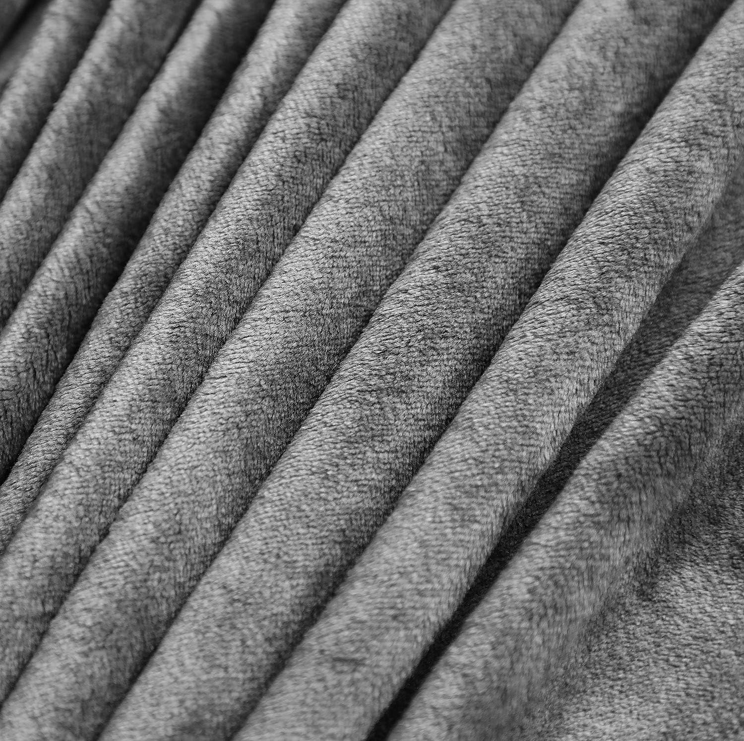 TASTHROW Large Flannel Fleece Throw Blanket, 50×70 Inch - Cozy Lightweight Thick Blanket - All Seasons Suitable for Women, Men and Kids (Grey): Kitchen & Dining