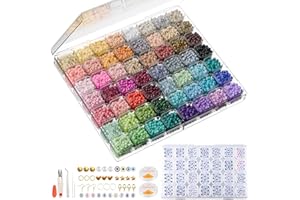 MALYNME 4mm Glass Seed Beads for Bracelet Making Kit, 56 Colors 6000pcs Seed Beads Kit for Bracelets, Small Beads with Various Accessories for DIY Craft Projects