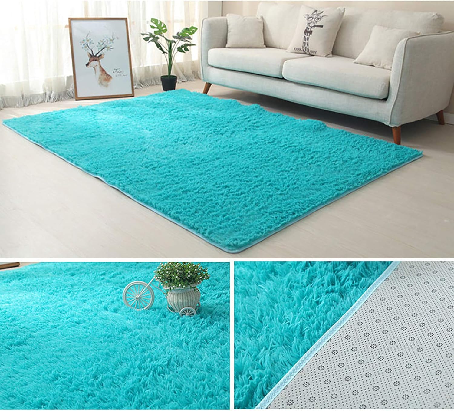 CUICI Super Soft Indoor Modern Area Rugs,Fluffy Plush Nursery Mat