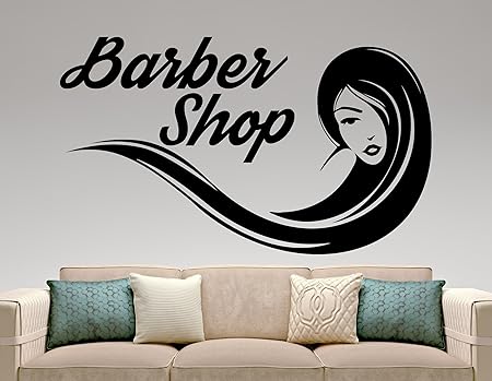 Barber Shop Wall Sticker Hairdressing Salon Interior Design Vinyl