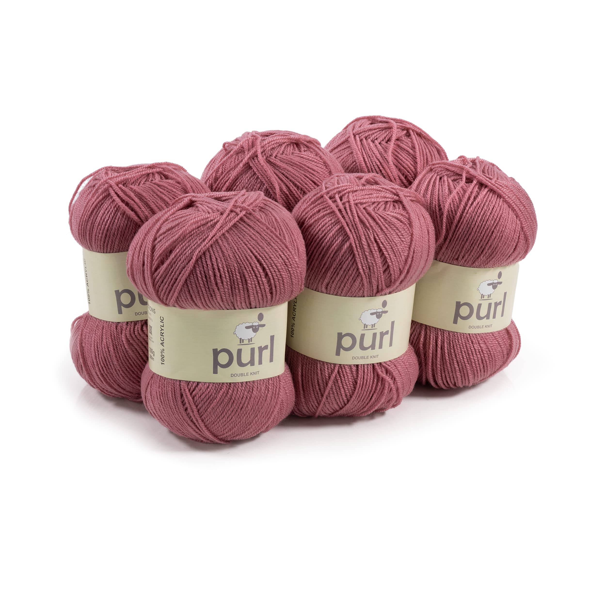 Purl 100g Premium Acrylic Yarn Pale Rose, Pack of 6