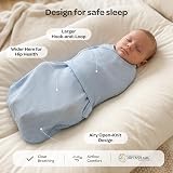 momcozy Baby Swaddle 0-3M 63x25cm 2-Pack Airflow Blue view 6