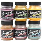 Jacquard Acid Dye 6 Color Neon Set - 1/2 Oz Net Wt Each Color- for Wool Silk Feathers and Nylons Brilliant Colorfast Highly Concentrated