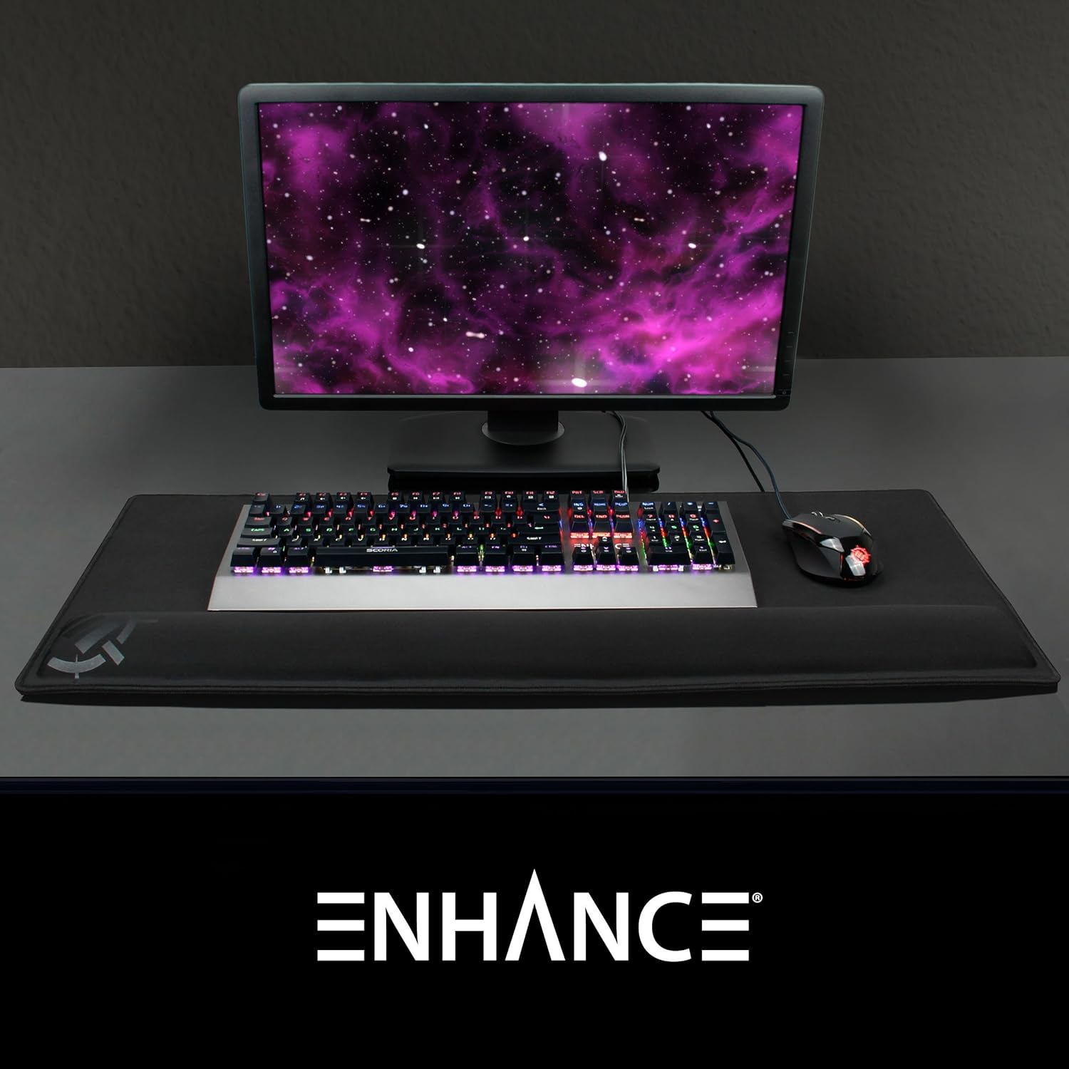 ENHANCE XXL Large Extended Gaming Mouse Pad with Ergonomic Memory Foam Wrist Rest Support (80 x 35 x 2.5 centimeters) - Image 4