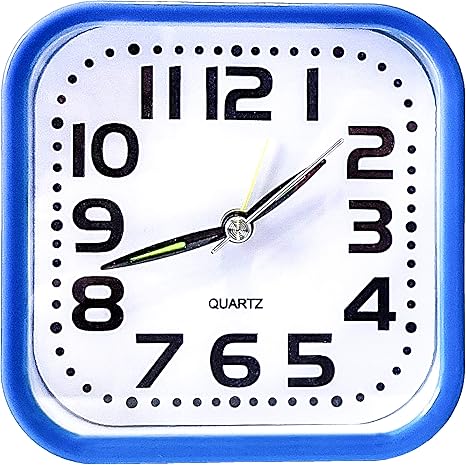 Amazon Com Maktoys Alarm Clock Mechanical Desk Clock Time Display Arrow Blue Home Kitchen