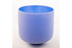 Leize Quartz Crystal Singing Bowl 432hz A Note Third Eye Chakra Indigo 7" with Suede Striker