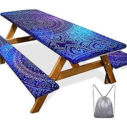 Picnic Table Cover with Bench Covers Camping