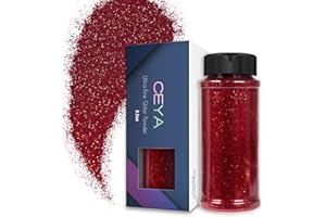 Ceya 3.5oz/ 100g Ultra Fine Glitter Powder Wine Red Glitter 1/128” 0.008” 0.2mm for Slime Epoxy Resin Craft Tumbler Jewelry Nail Art Festival Makeup Scrapbook Painting Wedding Cards