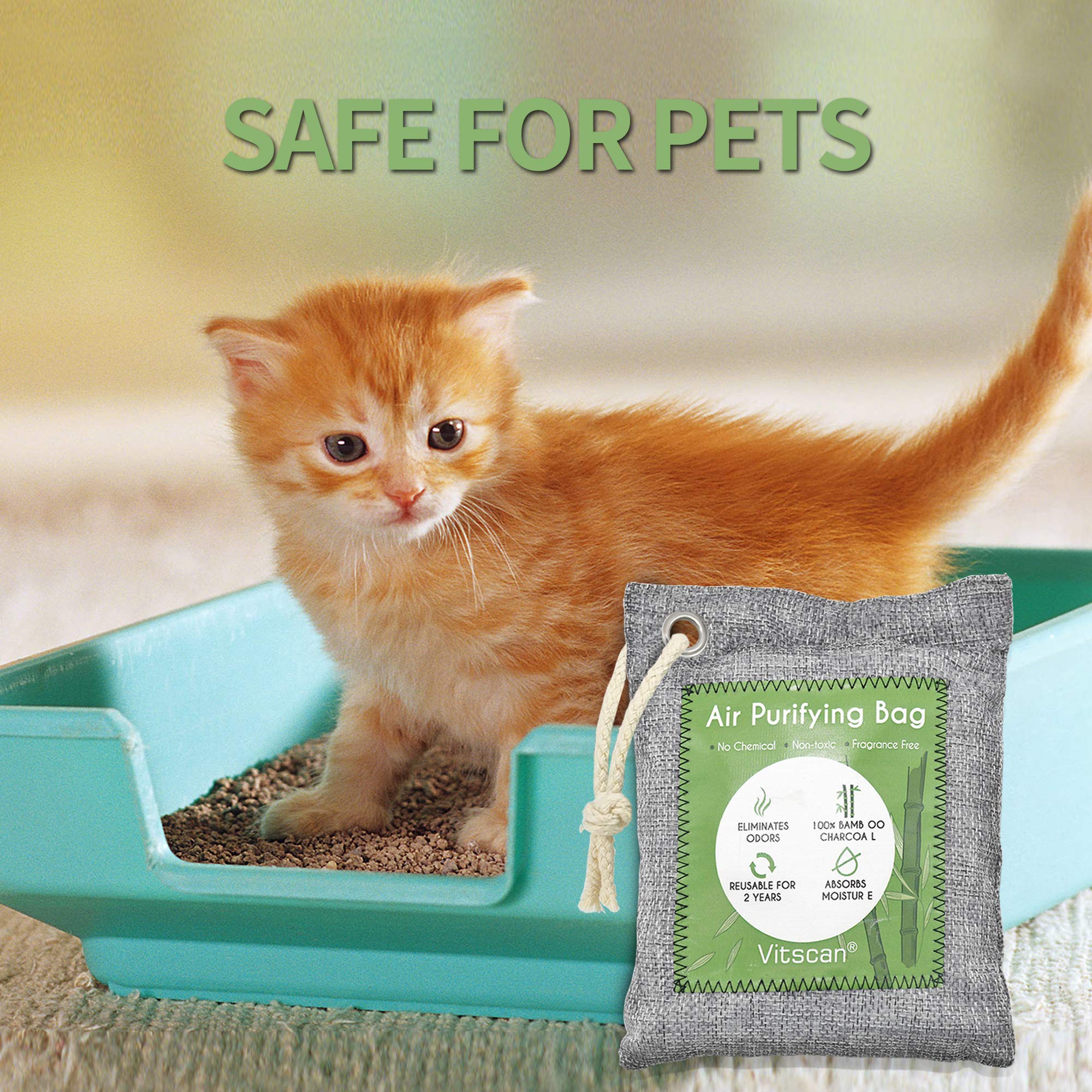 12 Pack Bamboo Charcoal Air Purifying Bag, Activated Charcoal Bags Odor Absorber, Moisture Absorber, Natural Car Air Freshener, Shoe Deodorizer, Odor Eliminators For Home, Pet, Closet (8x50g, 4x200g)