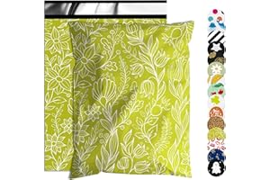 Jowlroel Poly Mailer 10x13 Inch 100 Pcs, Waterproof and Tear-Resistant Shipping Bags for Clothing, Strong Mailing Bags with Self-Seal, Cute Packaging Bags for Small Business - Flower
