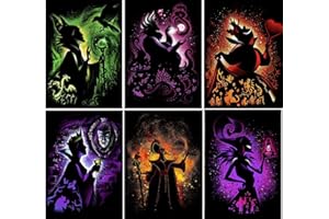 GEMZONO 5D Adult Diamond Art Painting Kit,Villain Diamond Painting Kit-6 Pieces,Round Diamond Digital Painting Kit,Gemstone Art Painting Kit,DIY Diamond Painting Kit for Beginners (11.8x15.7 inches)