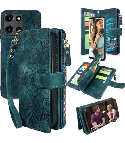 Ledertasche Mit Handschlaufe & Schultergurt Für Moto G Stylus 2021 (4G) – 9 Kartenfächer, Standfunktion, Schwarz, PU-Leder