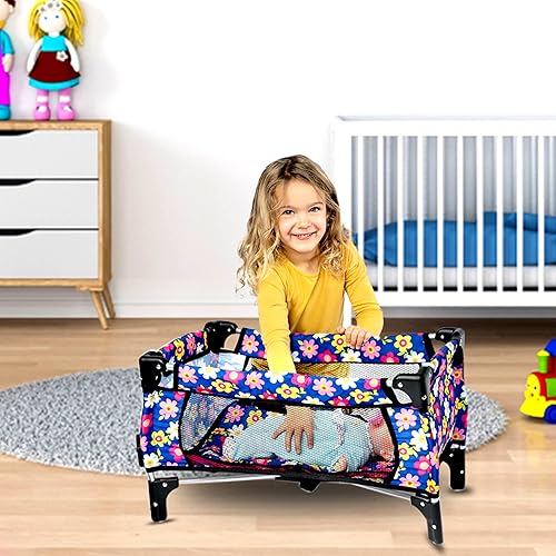 HOT Doll Crib Pack N Play Carry Bag Baby Doll Crib Set, Doll Pack