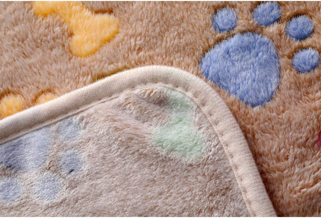 Luciphia 1 Pack 3 Blankets Super Soft Fluffy Cute Bone Pattern Pet Blanket Flannel Throw for Dog Puppy Cat Pink/Brown/Purple Small: Home & Kitchen