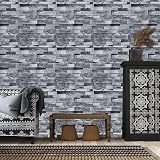 Ohmywor Brick Self Adhesive Grey Wallpaper 45x1000CM Peel and Stick view 5