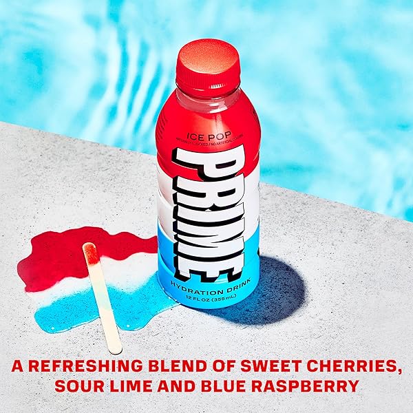PRIME HYDRATION VARIETY – BLUE FREEZE, CHERRY FREEZE, ICE POP SPORTS DRINKS, ELECTROLYTE ENHANCED FOR ULTIMATE HYDRATION, 250MG BCAAS, B VITAMINS, ANTIOXIDANTS, LOW SUGAR, 12 FL OZ, 15 PACK