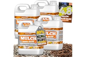 UNUAST Mulch Glue for Landscaping, 4.8 Gallon Rock Glue for Landscaping, Strong Adhesive for Rocks, Mulch & Gravel, Durable, Fast-Drying & Weather-Resistant Gravel Binder Max for Pebble, Pine Straw