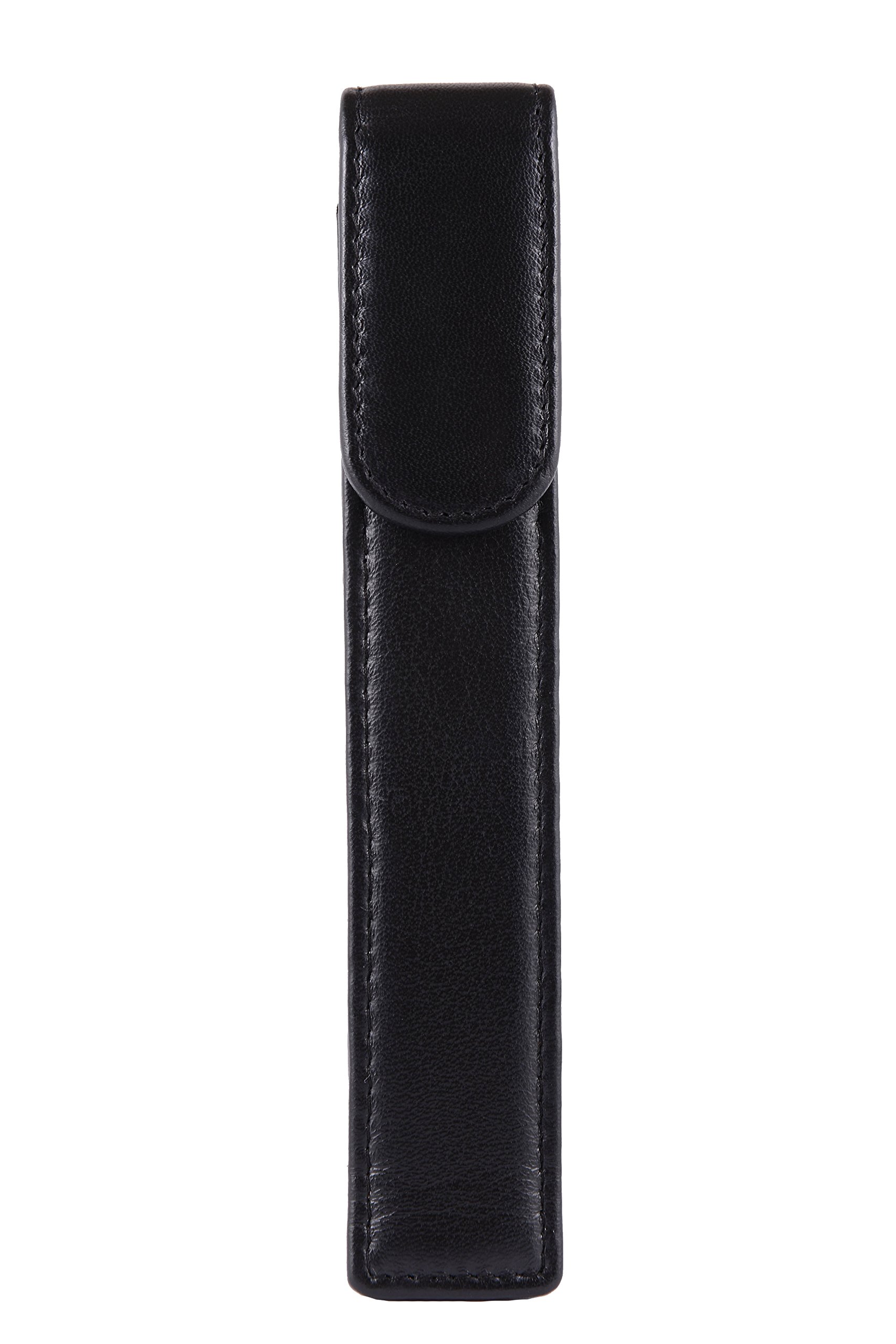 Stone Leather Single Pen Case - Black
