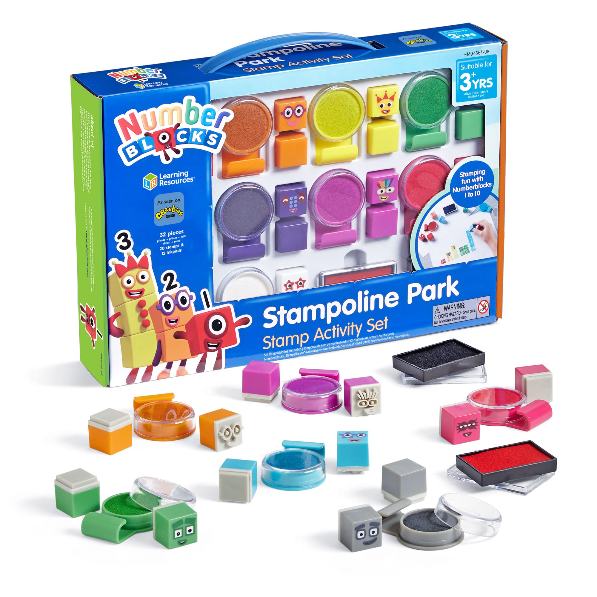 Learning Resources Numberblocks Stampoline Park Stamp Activity Set, Ages 3+, Arts & Crafts Toy with Washable Inks, Based on TV Episode