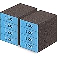 Romeda 8-Pack Sandpaper Block, 120 Grits Washable and Reusable Handmade Sanding Sponge, Drywall Sandpaper Blocks for Wooden Drywall Sheetrock and Metal Glazing