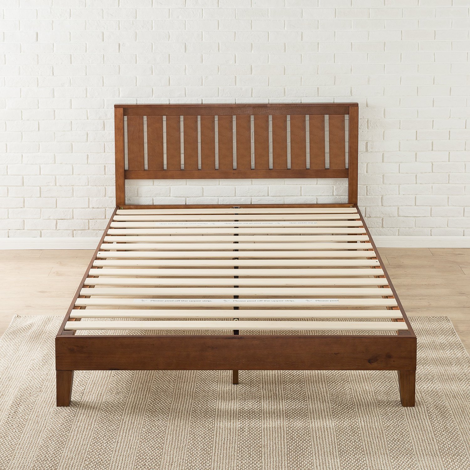 Zinus 12 Inch Deluxe Wood Platform Bed with Headboard/No Box Spring Needed/Wood Slat Support/Antique Espresso Finish, Full