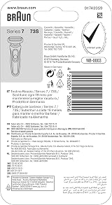 Braun Series 7 73S Shaver Head Replacement - Silver Compatible with New view 8